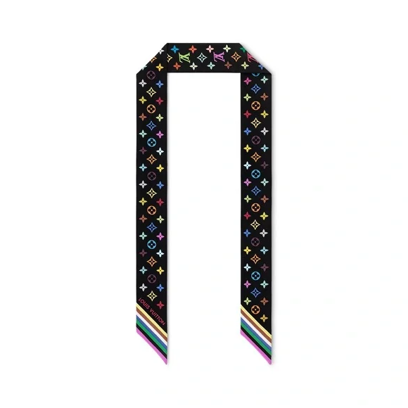 Louis Vuitton Black Multicolor Monogram Scarf - Picture 1 of 6